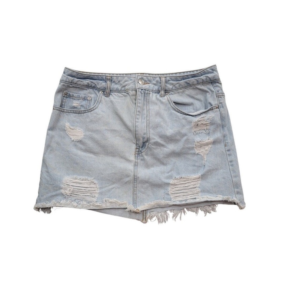 Forever 21 Light Blue Distressed Mini Skirt size 30